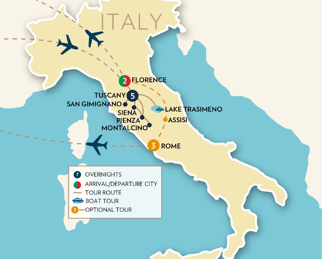 Italy tour map